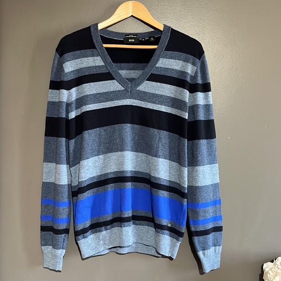 Hugo Boss Extra Fine Lambswool Stripe Sweater - Picture 12 of 12